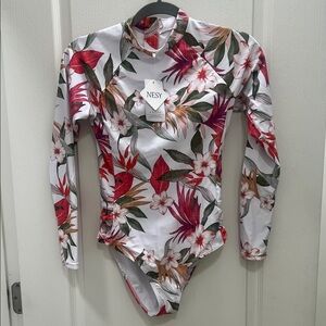 NWT Nesy Floral Long Sleeve One Piece Swimsuit